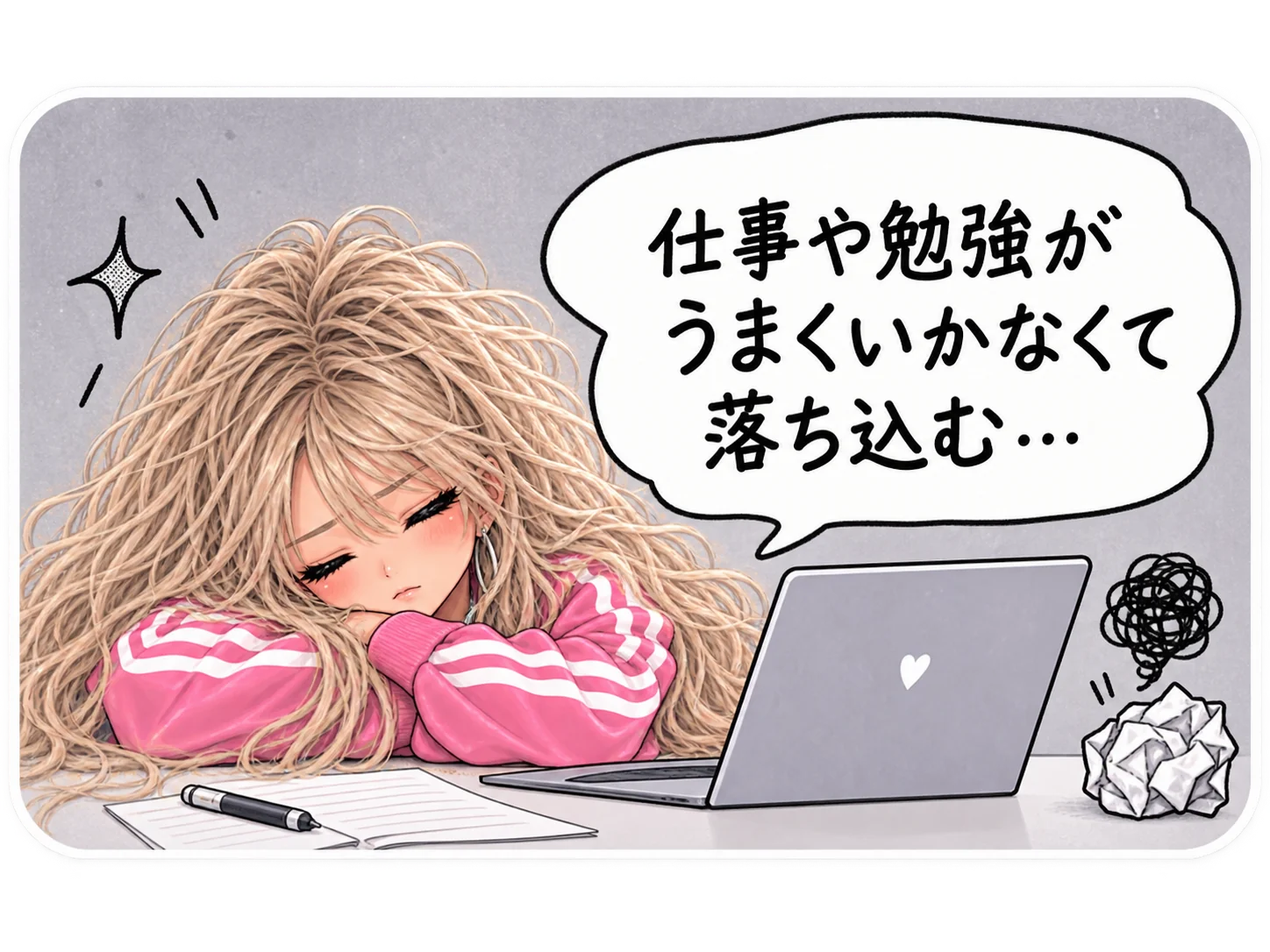 仕事や勉強がうまくいかなくて落ち込む…